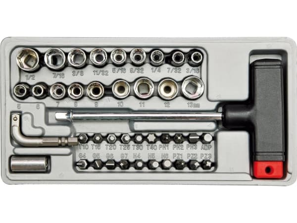 Vorel T-type screwdriver with bits and sockets 41pcs. 65150