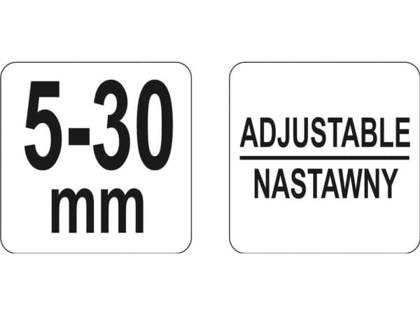 Yato YT-25145, Trinse med skyvbare krokgrep, Kull stål, Sort, Rustfritt stål, 3 cm, 1 stykker