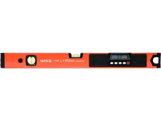 Yato YT-30400, Vattenpass, 0,61 m, Svart, Orange, 0,5 mm/m, LCD, Gjuten aluminium