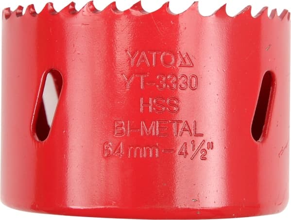 Yato YT-3327, Single, Borr, Gjuten aluminium, Gjutjärn, Plast, Rostfritt stål, Trä, Röd, Bimetall, Snabbstål (HSS), 4 - 6