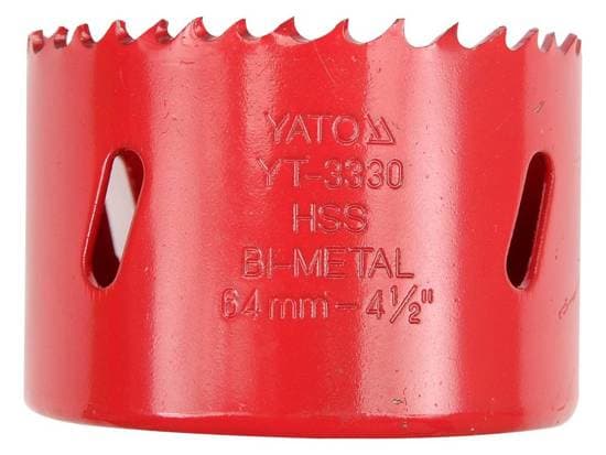 Yato YT-3327, Single, Borr, Gjuten aluminium, Gjutjärn, Plast, Rostfritt stål, Trä, Röd, Bimetall, Snabbstål (HSS), 4 - 6