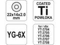 Miniatyrbild 3 av 4: Yato YT-37141, Skärhjul, Titankarbid, Silver, Gul, YT-3705, YT-3706, YT-3707, YT-3708, 22 mm, 14 mm