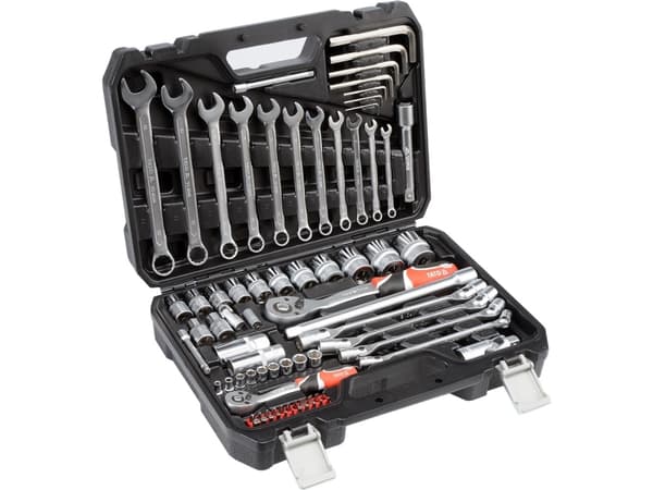 Yato YT-38781, Støpselsett, 1/4", Metrisk/imperisk, 1/2,1/4", T10, T15, T20, T25, T30, PH1, PH2, PH3, PZ1, PZ2, PZ3