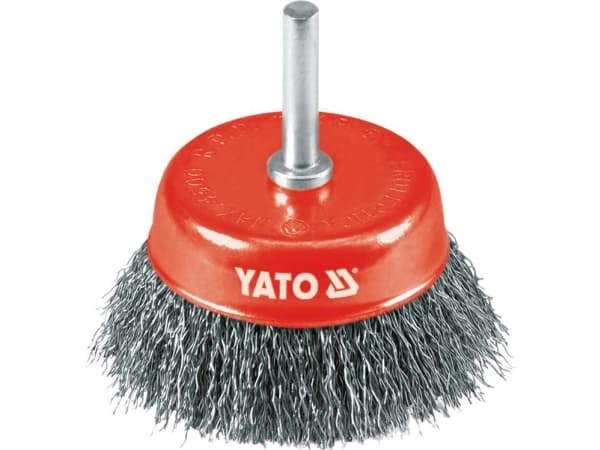 Yato YT-4751, Förberedningsborste, 4500 RPM, 6 mm, 7,5 cm, Röd, Rostfritt stål