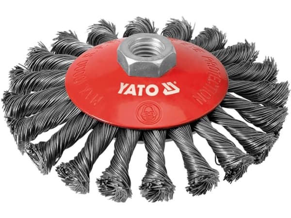 Yato YT-4764, Førpoleringsbørste, 10000 RPM, 12,5 cm, Rød, Rustfritt stål