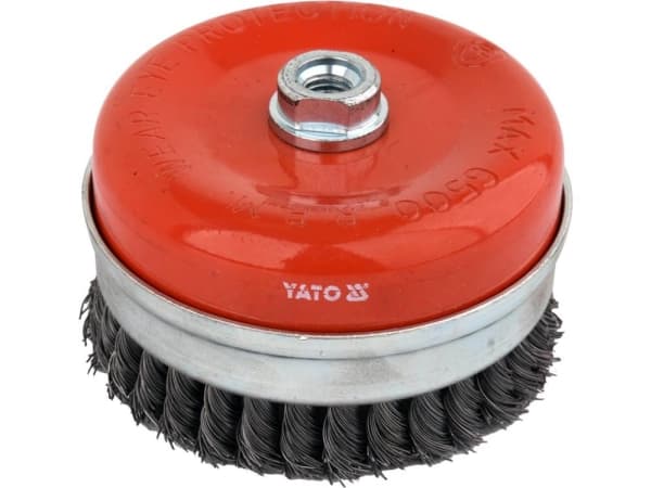 Yato YT-47691, Førpoleringsbørste, 6500 RPM, 12,5 cm, Rød, Stål