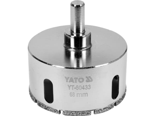 Yato YT-60433, Borr, Diamantoborrskär, 6,8 cm, Sten, Keramiska, Kolstål, Cylindriskt skaft