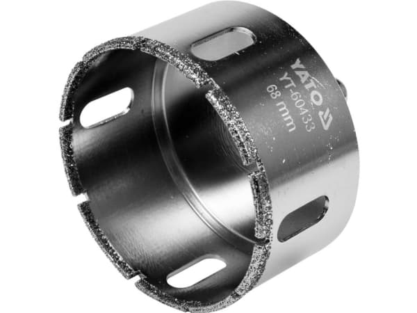 Yato YT-60433, Borr, Diamantoborrskär, 6,8 cm, Sten, Keramiska, Kolstål, Cylindriskt skaft
