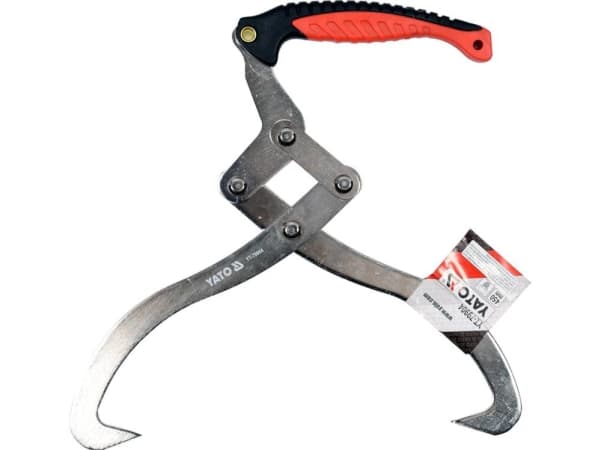 Yato YT-79904, Log tongs, Kolstål, Polyvinylklorid (PVC), Röd, Svart, Rostfritt stål, 300 mm, 450 mm