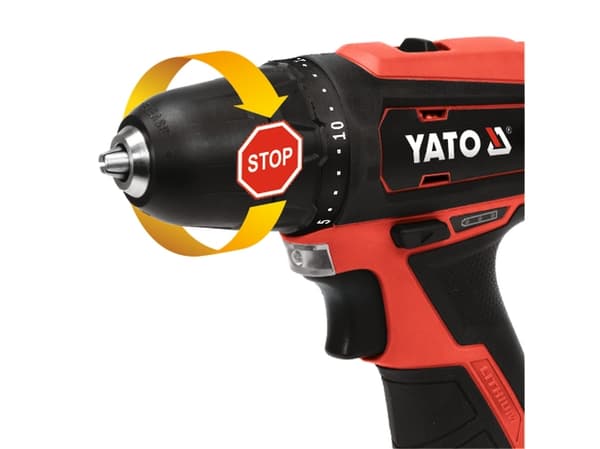 Yato YT-82901, Elektrisk skrutrekker, Pistolhåndtak, Sort, Rød, Overbelastning, IP20, 1300 RPM