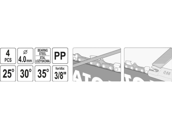 Yato YATO FOR KJEDEBLAD 4,0 mm sett, 4 stk. YT-85040