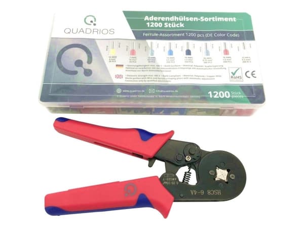 Quadrios 2005CA001 Kabelsko-sortiment Delvist isoleret Flerfarvet 1200 stk