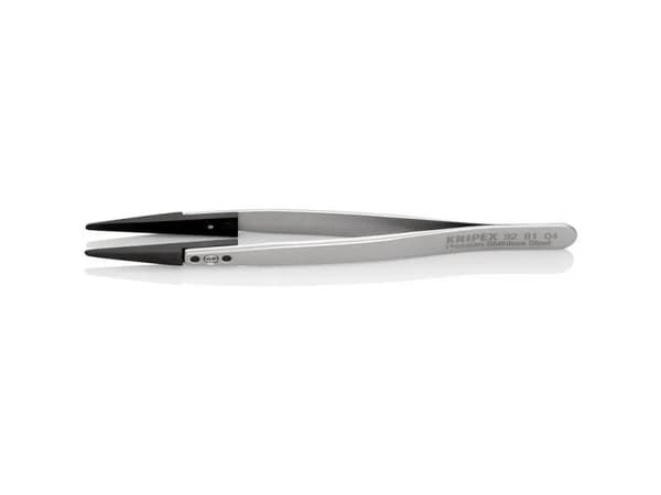 Knipex 92 81 04, Rostfritt stål, Rostfritt stål, Spetsig, Rak, 17 g, 10 mm