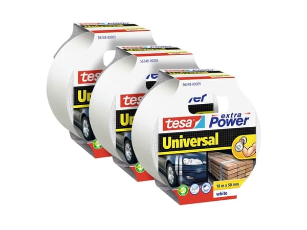 tesa UNIVERSAL 56348 Tekstiiliteippi valkoinen (L x S) 10 m x 50 mm 3 kpl 3 kpl