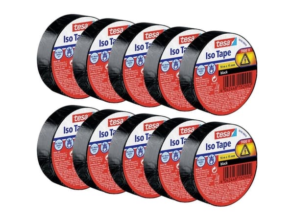 tesa 56192 Isoleringsbånd Sort (L x B) 10 m x 15 mm 10 stk