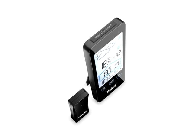 Mebus 11908, Sort, Inne hygrometer, Inne Termometer, Utendørs Fuktighetsmåler, Utendørs Barometer, Hygrometer, Termometer, Hygrometer, Termometer, Ba