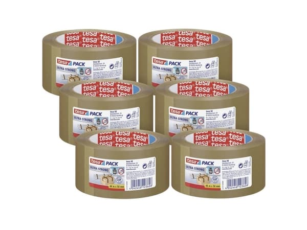 TESA Ultra Strong, Ruskea, Niputus, Pakkaaminen, Tiivistävä, PVC-muovi, 66 m, 50 mm