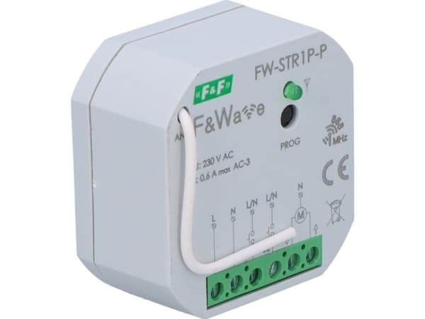F&F F&Wave FW-STR1P-P multifunktionell rulljalusi radiostyrning 0,6A 85-265V AC/DC för fi 60 kopplingsdosa
