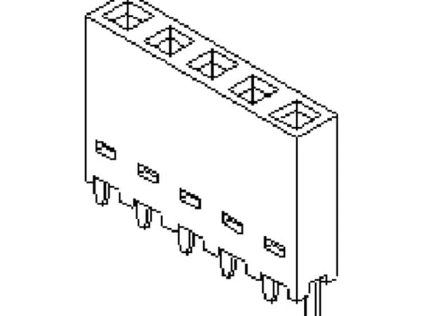 Molex 901471105 44 pcs C-Grid PC Board Connector, Single Row, Vertical, 5 Circuits, Tin (Sn) Plating