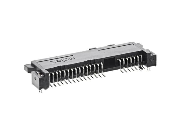 Molex 470184001 350 pcs 1.27mm Pitch Serial ATA Host Receptacle, Mating Height 5.15mm, 0.76µm Gold (Au) Plating, Light Tin Solder