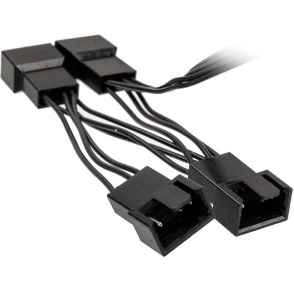 Y-kabel PC-fläkt [1x PC-fläkt hona 4-pol - 4x PC-fläkt hona 4-pol] 0.35 m Svart Kolink