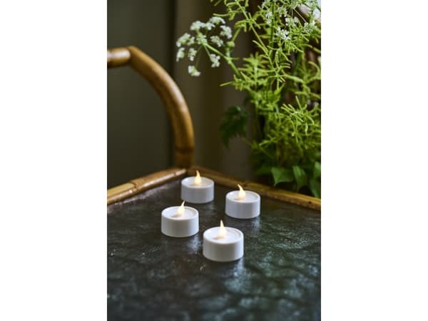 Lone Batterilys, 4 stk sæt , Ø3,5cm, Hvid