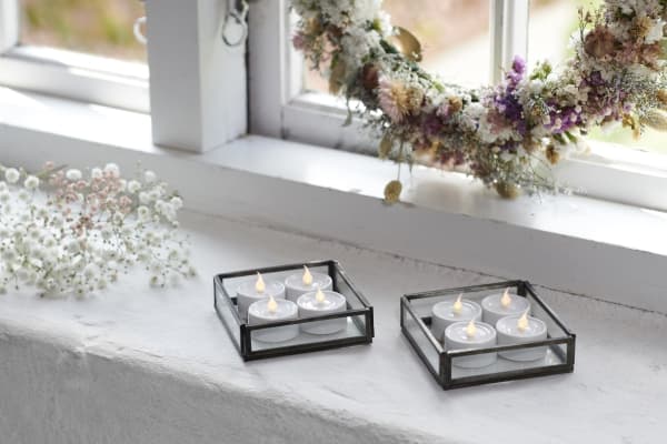 Lone Batterilys, 4 stk sæt , Ø3,5cm, Hvid