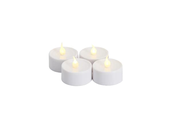 Lone Batterilys, 4 stk sæt , Ø3,5cm, Hvid Hvit