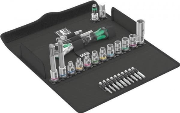 Wera Bicycle Set 7, Sort, Grønn, Grå, Sort, Grønn, 3/8"