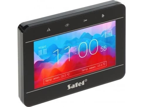 Satel INT-TSG2-B, 10.9 cm (4.3"), 480 x 272 pixels, LCD, Black, Wall/Tabletop, 12 V