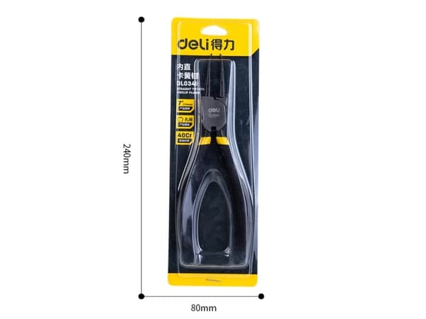 Deli Tools EDL0341, Låseringtang, Stål, Plast, Sort