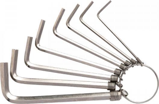 Deli Tools EDL3080, L-formet hex-nøkkelsett, Metrisk, 8 stykker, Kromvanadiumstål, 1.5,2,2.5,3,3.5,4,5,6 mm, Kromfarget