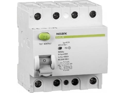 Noark NOARK NOARK Wyłł. różn., Icn=6kA, 4-kulmainen, In=63A, I?n=30mA, tyyppi AC, Ex9L-N 4P 63A 30mA