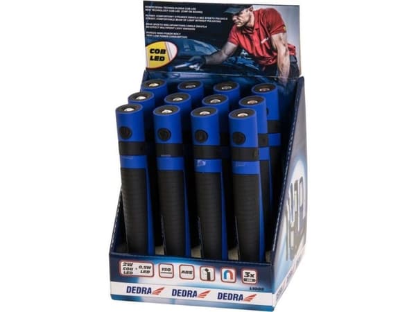 DEDRA TORCH 2W COB LED + 0.5W LED EXTENDED WITH BATTERIES L1008 DEDRA