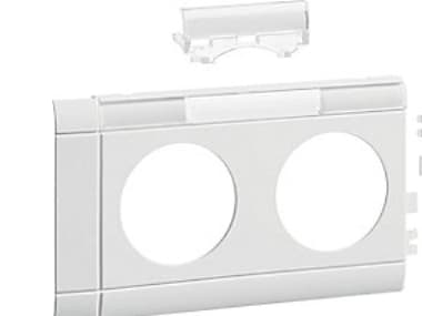 Ecoline-kansi H=80mm, jossa on huomiokenttä kaksoispistorasialle RAL 9016