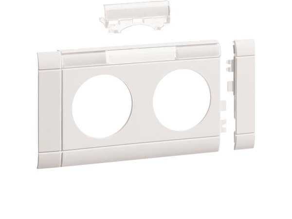 Ecoline-kansi H=80mm, jossa on huomiokenttä kaksoispistorasialle RAL 9016