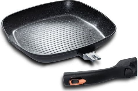 Berlinger Haus BH/1953, firkant, Grillpanne, Sort, Aluminium, 2,1 l, Gass, Halogen, Induksjon