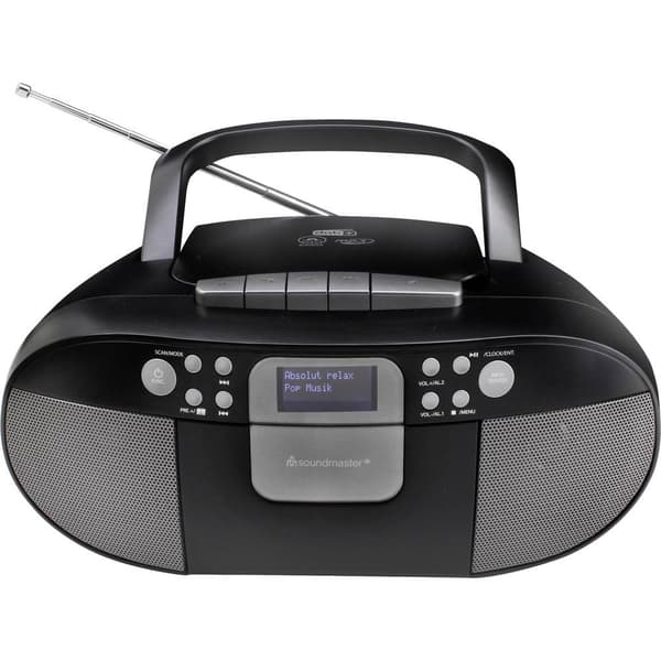 Kassettradio soundmaster SCD7800SW DAB+, FM Väckningsfunktion Svart