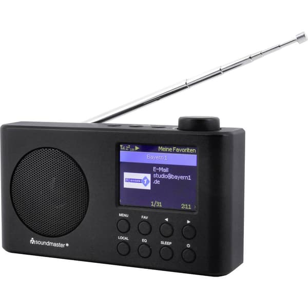 Internet-bordsradio soundmaster IR6500SW Internet, DAB+, FM uppladdningsbart Svart