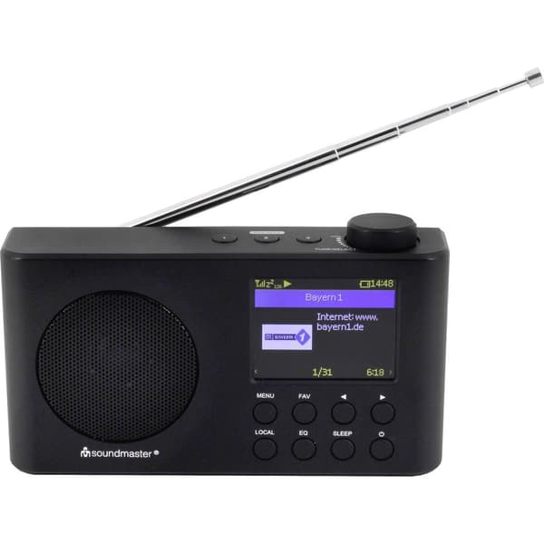 Internet-bordsradio soundmaster IR6500SW Internet, DAB+, FM uppladdningsbart Svart