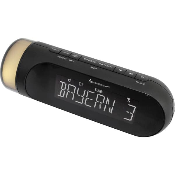 Klockradio soundmaster UR6600SW DAB+, FM Batteri-laddningsfunktion, Stämningsbelysning, Väckningsfunktion Svart