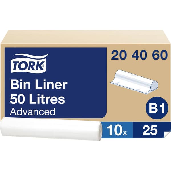 TORK 204060 Sopsäck 50 l Transparent 250 st
