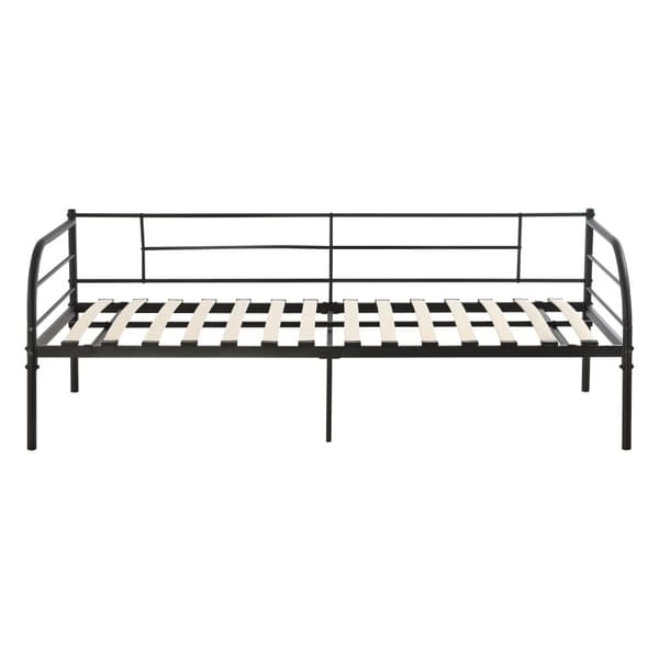 [en.casa] Dagbädd Falun med allergivänlig kallskum madrass-209x94,5x74cm-pulverlackerat stål-svart matt-max. belastning: 150 kg-reptålig