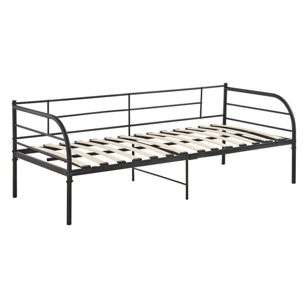 [en.casa] Dagbädd Falun-sängstomme utan madrass-209x94,5x74cm-pulverlackerat stål-svart matt-max. belastning: 150 kg-reptålig