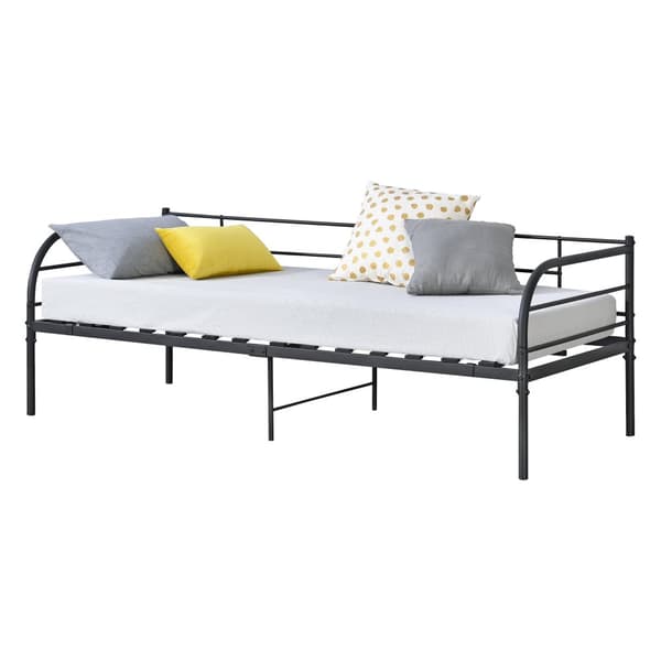 [en.casa] Dagbädd Falun-sängstomme utan madrass-209x94,5x74cm-pulverlackerat stål-svart matt-max. belastning: 150 kg-reptålig