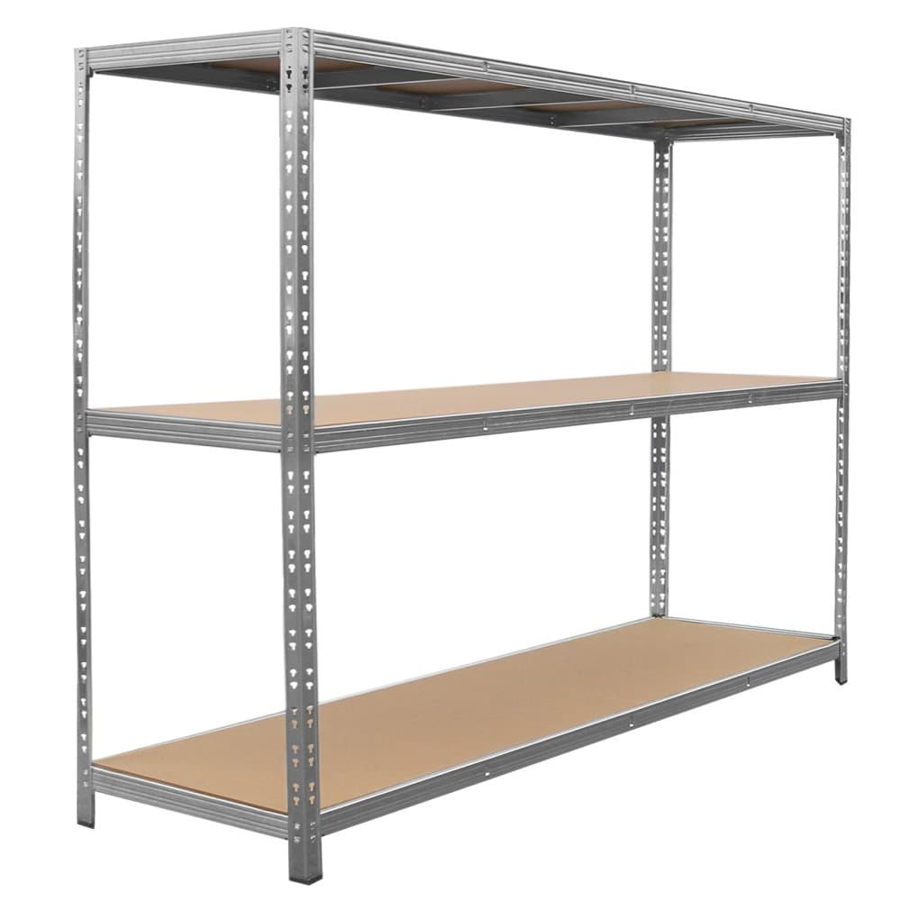HD-Rax Extra Bred Förvaringshylla Robust Metallhylla för Förvaring / Lager 200 cm x 186 cm x 60 cm Galvaniserat Stål Garage Lagerförvaring 1200kg