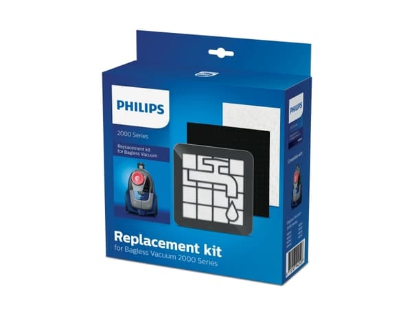 Philips Yksi pestävä moottorisuodatin, lisätarvikepakkaus, Sylinteripölynimuri, Suodatin, Philips, XB2022, XB2023, XB2042, XB2062, XB2122, XB2123, XB