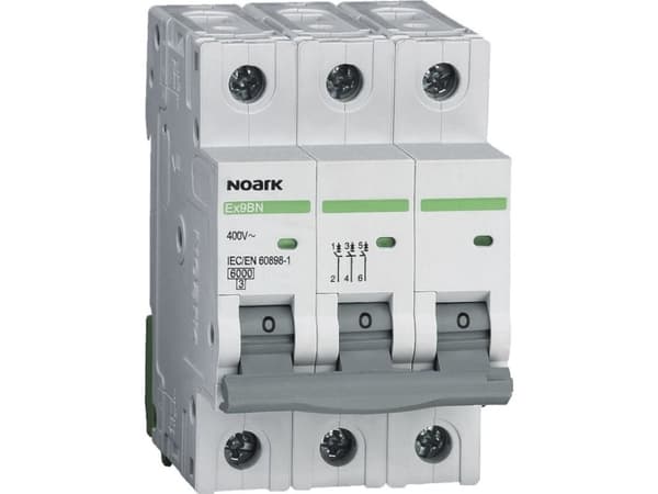 Noark 3P C 16A 6kA AC Ex9BN överströmsbrytare 100143