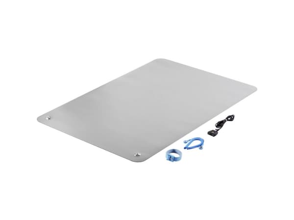 TRU COMPONENTS Set med ESD-bordmattor Grå (L x B x H) 900 x 610 x 2 mm inkl. jordningskabel, inkl. jordningsband, inkl. anslutningskabel