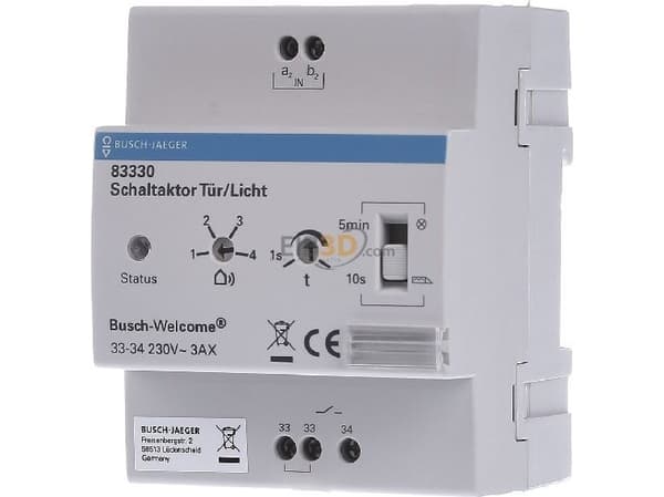 Busch-Jaeger 2CKA008300A0044, Skifteaktuator, IP20, Hvid, RoHS CE, Strøm, 3 A